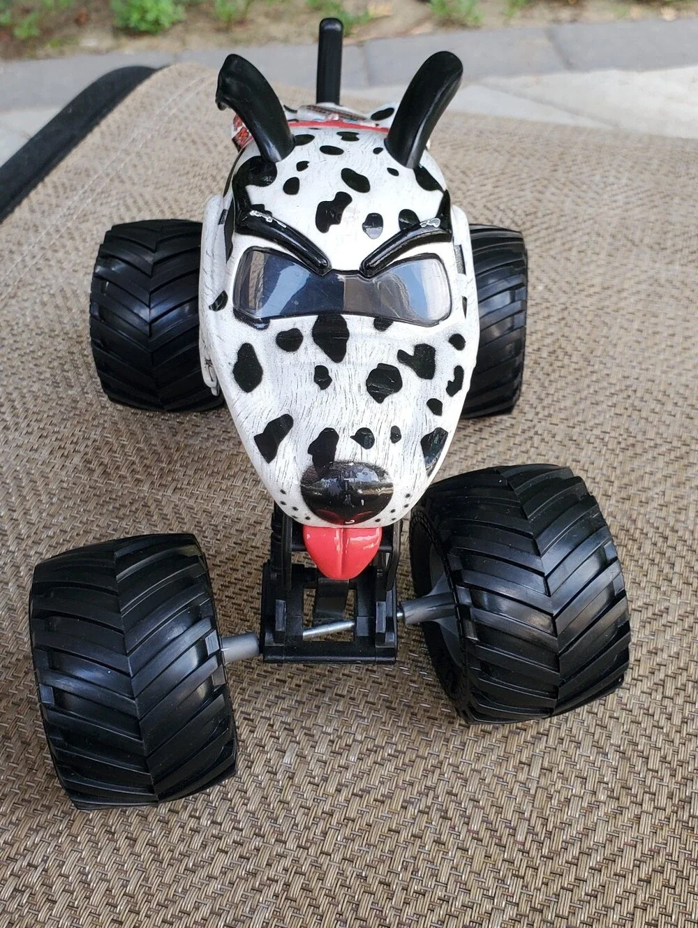 Dalmatian Shark Monster Truck Toy - White & Black Kids Off-Road Vehicle
